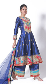 Royal blue peplum suit