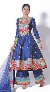 Royal blue peplum suit