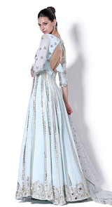 Firozi applique anarkali