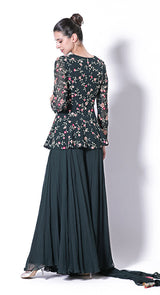 Black peplum jacket sharara