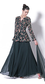 Black peplum jacket sharara