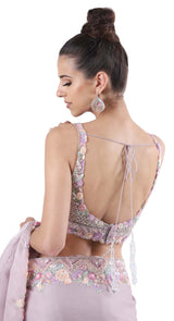 Lavender Multi Organza Saree