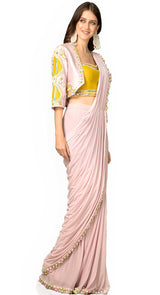 Jacket Peach Saree