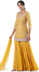 Mustard Sheesha Sharara