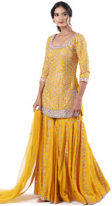 Mustard Sheesha Sharara