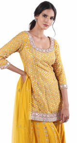Mustard Sheesha Sharara