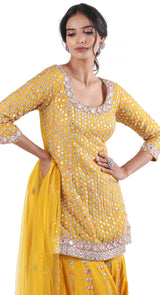 Mustard Sheesha Sharara