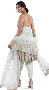 Sea Green Peplum Anarkali