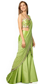 Mint Green Aqua Drape Saree