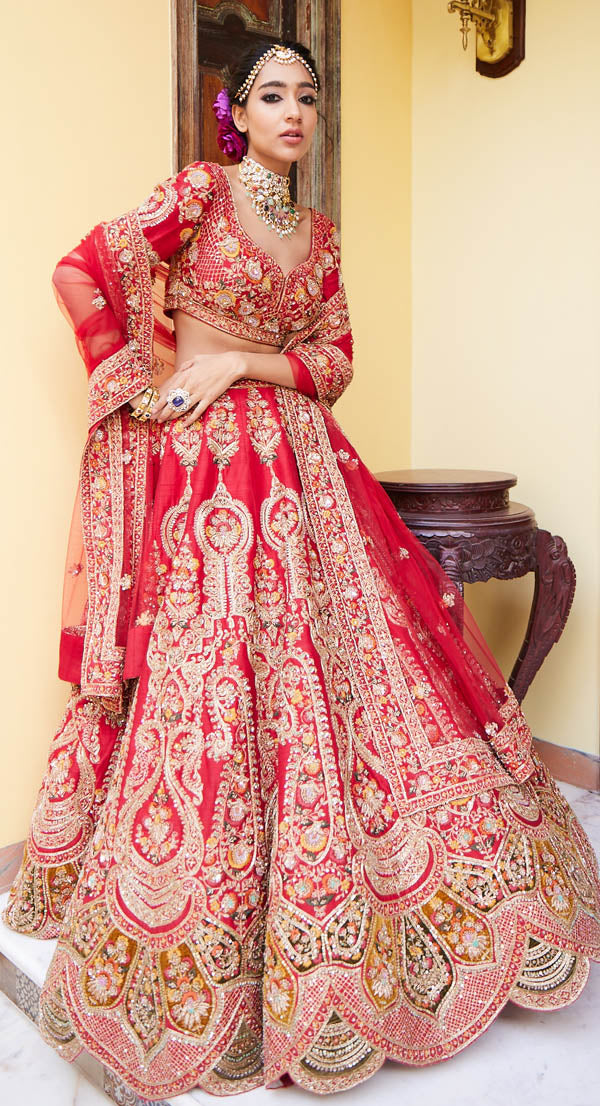 red golden pakistani bridal dresses Golden Red Salwar Kameez Pakistani Wedding Dresses
