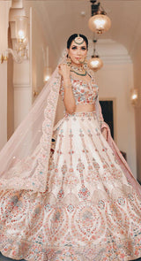 white bridal lehenga