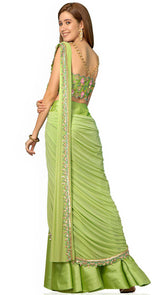 Mint Green Aqua Drape Saree