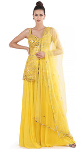 Yellow Sheeshadori Sharara