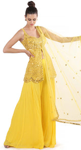 Yellow Sheeshadori Sharara