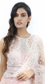 pearl embroidery trendy dsigner saree
