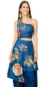 Blue Assymetrical Jump Suit