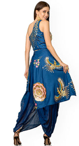 Blue Assymetrical Jump Suit