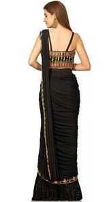 Black Solano Drape Saree