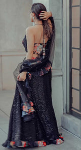 PRINT HALTER IN BLACK