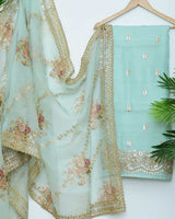 TURQ PRINT SUIT - POSHAK