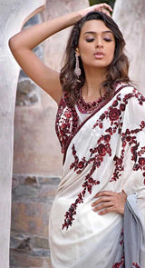 IVORY MOTI-JAAL SAREE