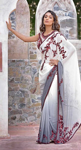 IVORY MOTI-JAAL SAREE