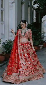 new design bridal lehenga by poshak