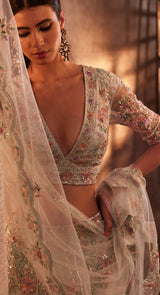 MAZE BLUE LEHENGA - POSHAK