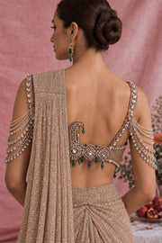 Seraphine Champagne Embellished Saree