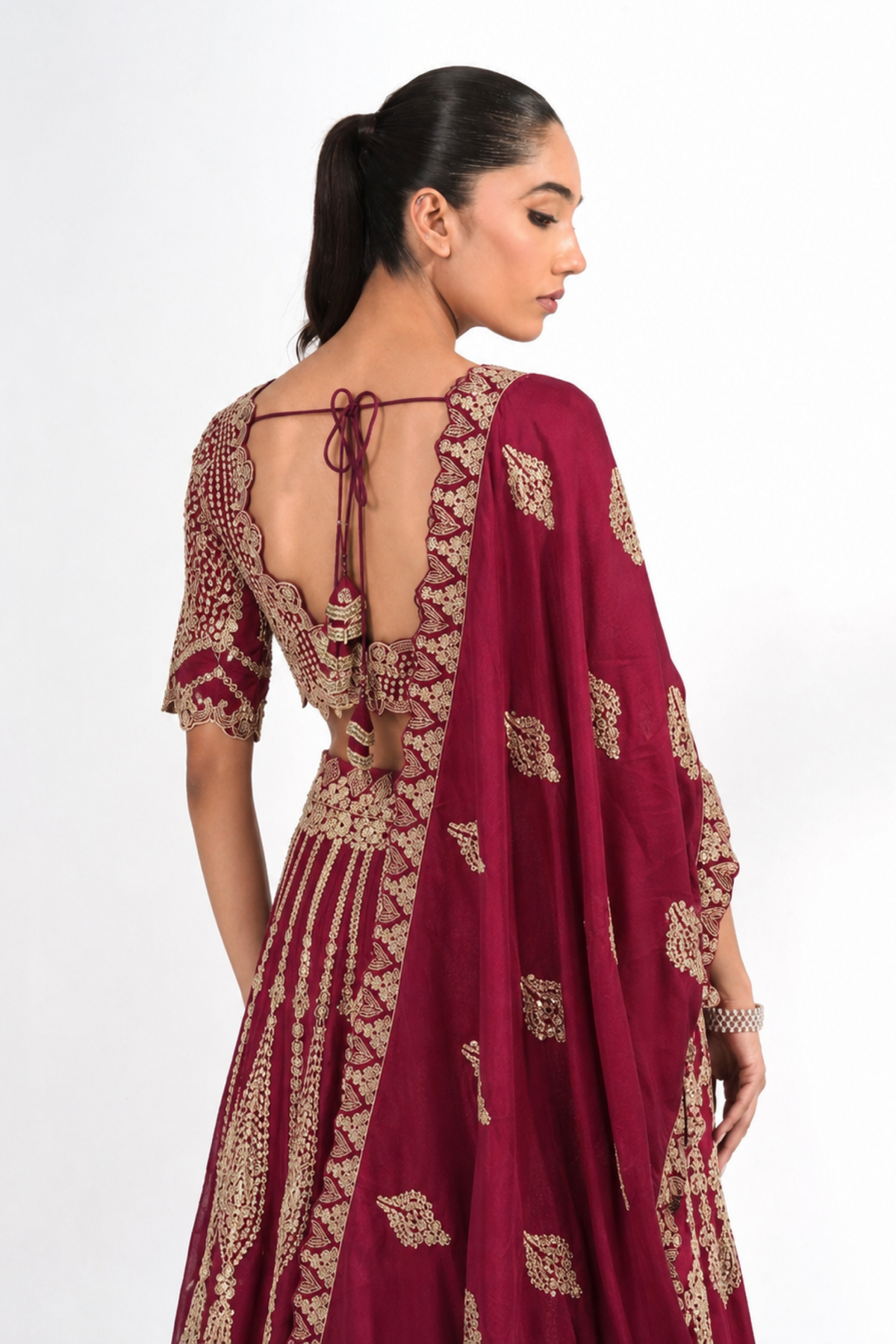 Riwaaz Maroon Lehenga Set
