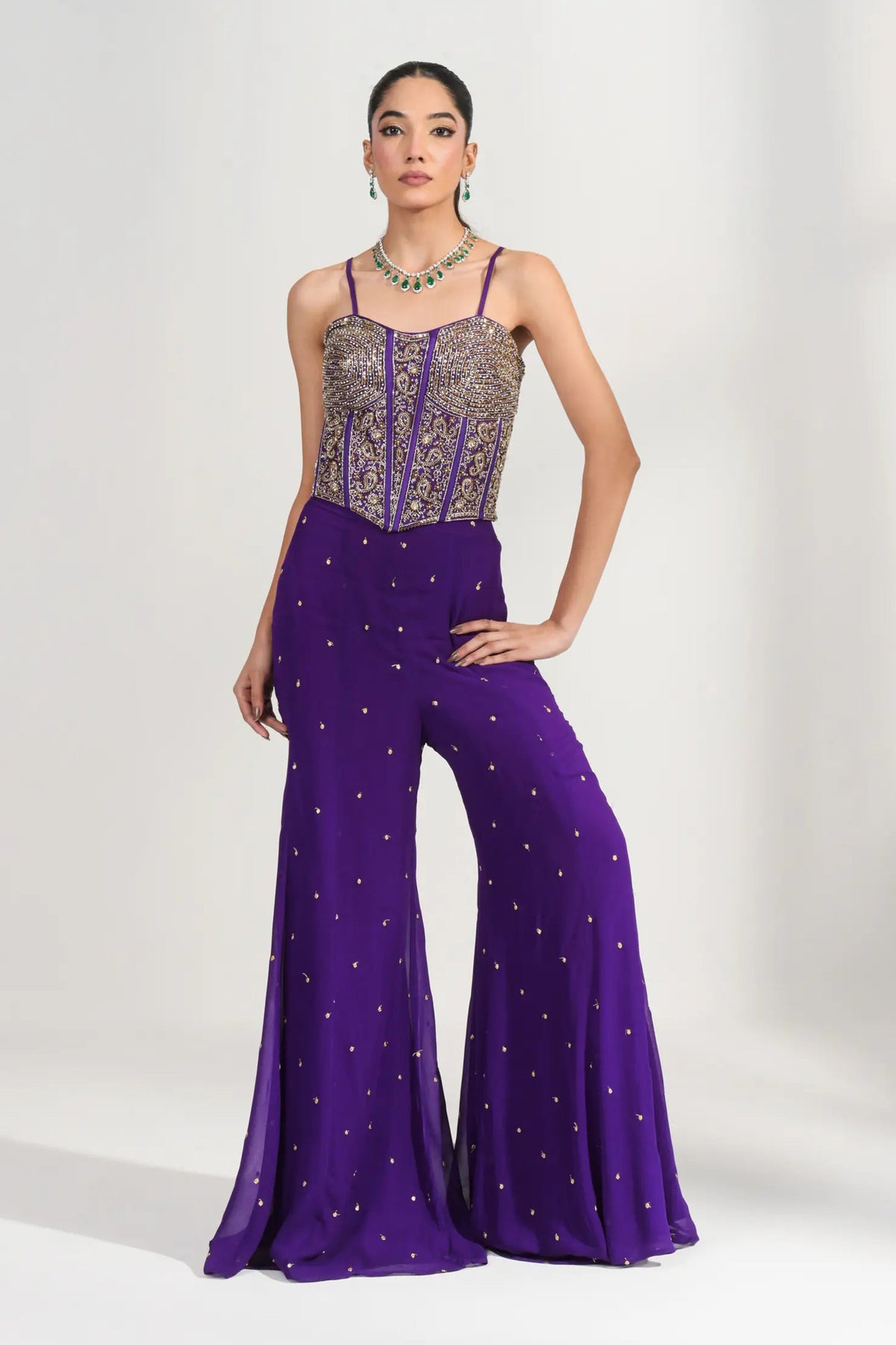 Ziya Violet Corset Palazzo Set