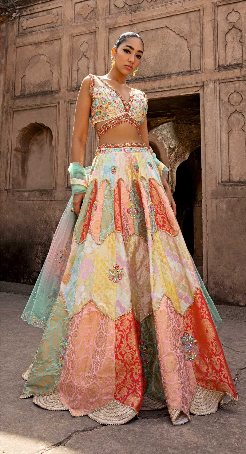 SARAS BROCADE LEHENGA