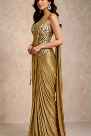 MIRROR CORSET DRAPE SAREE