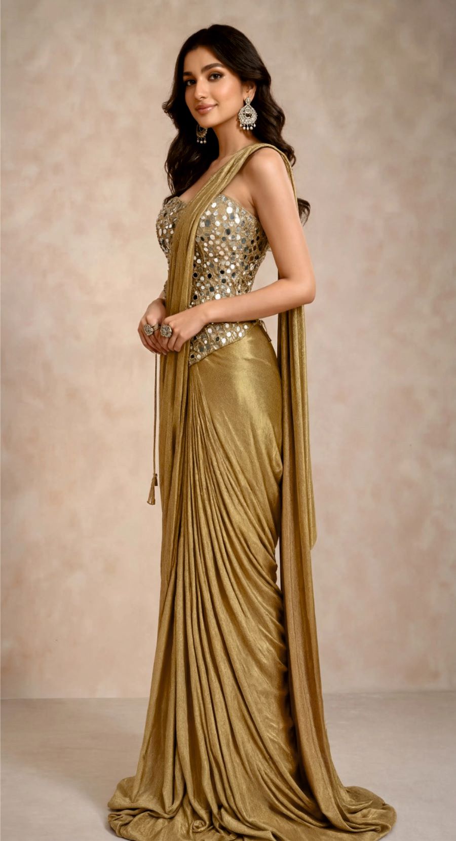MIRROR CORSET DRAPE SAREE