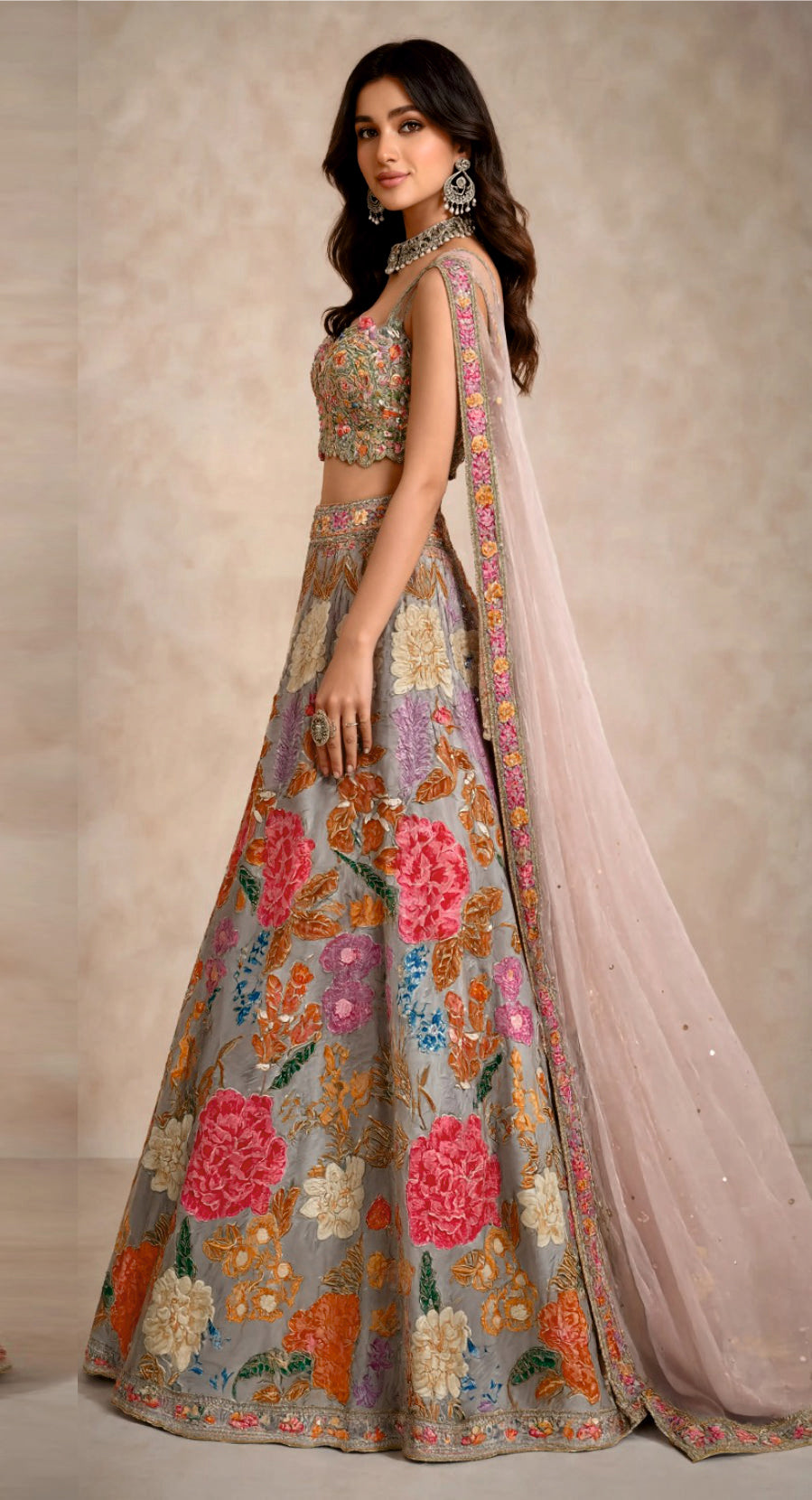 REHMAT FLORAL LEHENGA