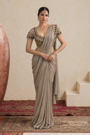 Aurelia Champagne Draped Saree