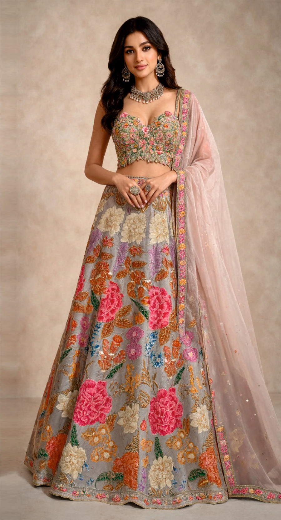 REHMAT FLORAL LEHENGA