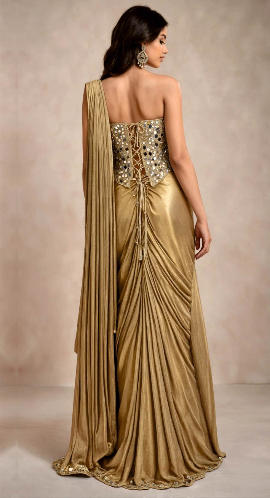 MIRROR CORSET DRAPE SAREE