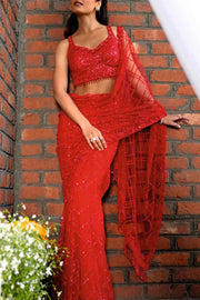 IRIS CHECK SAREE