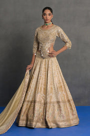 Ivory Gold Embroidered Lehenga Set