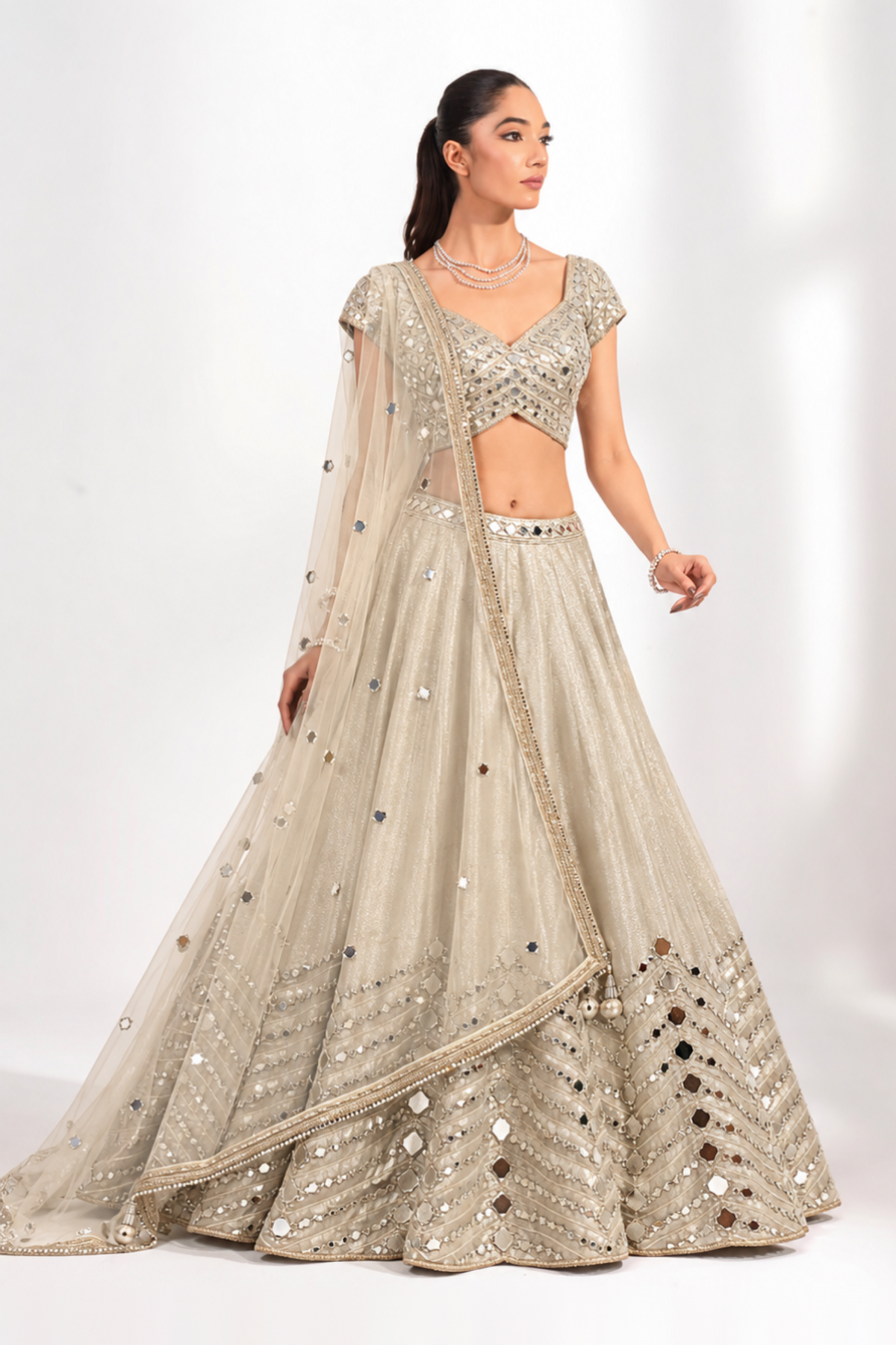 Gilded Mirrorwork Lehenga