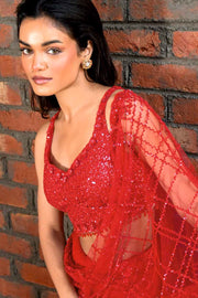 IRIS CHECK SAREE