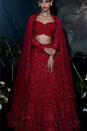 RED TONAL LEHENGA