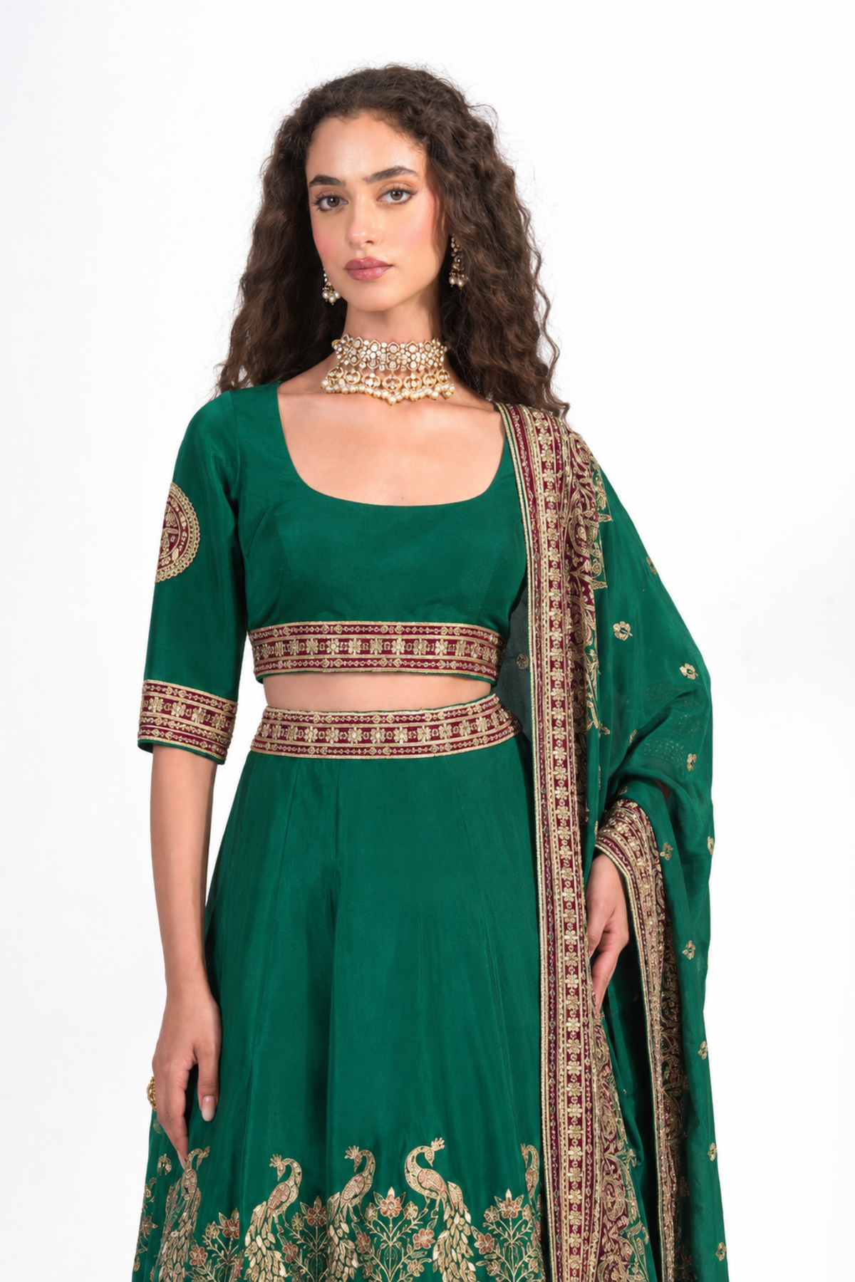 Gulnaar Forest Lehenga Set