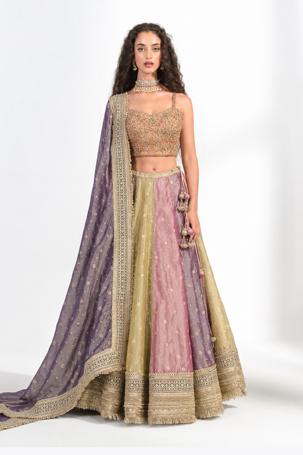 Mijwan Multikali Lehenga