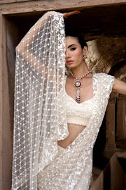 EZRA IVORY SAREE