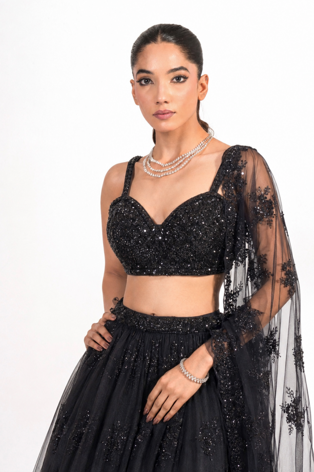 Sitara Noir Lehenga Set