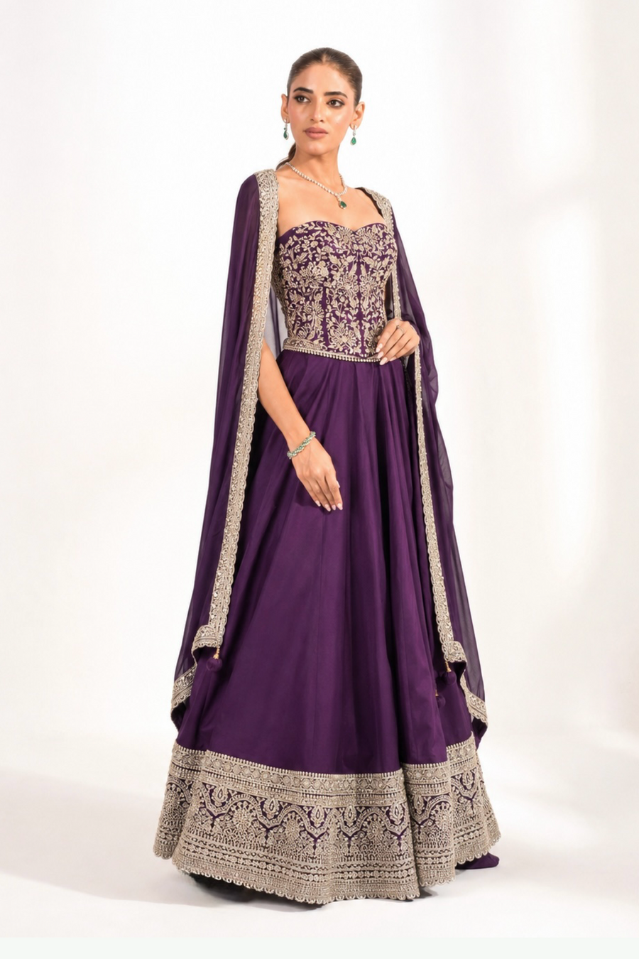 Ameera Plum Lehenga Set