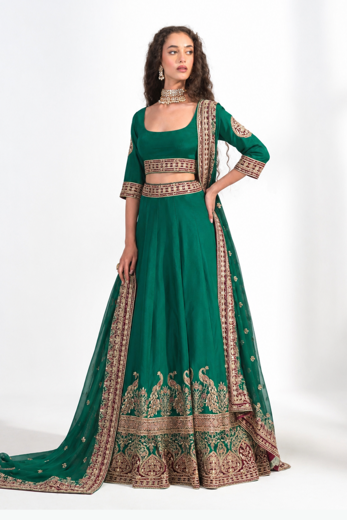 Gulnaar Forest Lehenga Set