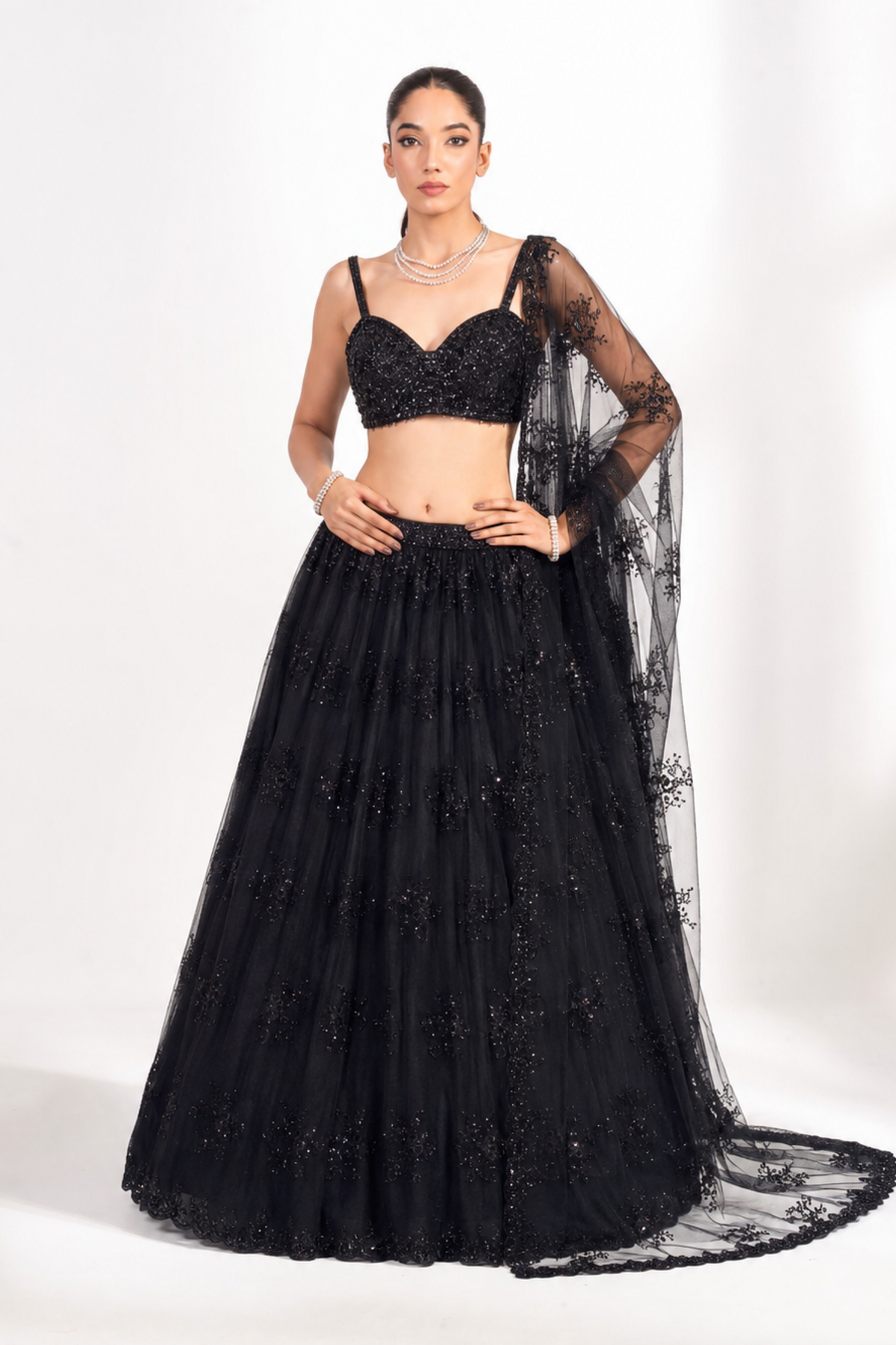 Sitara Noir Lehenga Set
